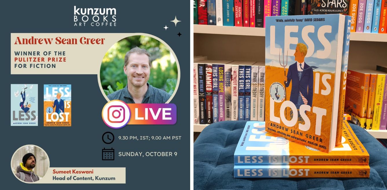 Less is Lost: Pulitzer-winner AS Greer is the Special Guest on Kunzum’s Instagram Live this Sunday